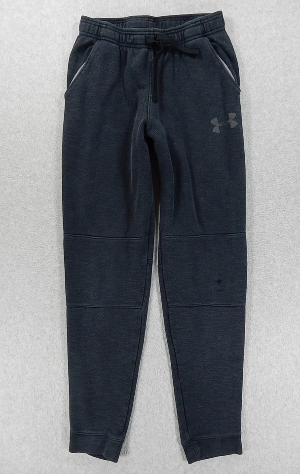 Pantalones de entrenamiento de rendimiento Under Armor holgados (grandes juveniles) negros descoloridos Foto 1 de 4