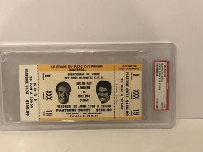 Sugar Ray Leonard Vs Duran June 20 1980 FULL Boxing Ticket PSA 9 - Image 1 of 3