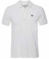 True Religion White Polo Shirt Top Mens Plain - Navy Horseshoe Logo Tags New  XL