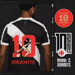 Vasco da Gama Home Soccer DINAMITE #10 Jersey Limited - 2024 2025 Kappa Brazil - Picture 1 of 2