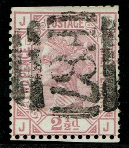 British Levant 1876 SG141/Z218 2 1/2d Rosy-Mauve Pl 15 JJ 'F87' SMYRNA Good Used - Picture 1 of 1