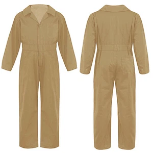 Kid Boys Mechanic Coverall Boiler Suit Flightsuit Zipper Front Jumpsuit Playsuit - Picture 1 of 93