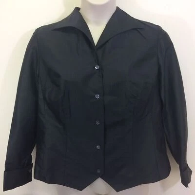 Kate Hill 100% 真丝翼领内衬衬衫全新带标签全新 — 第 1/4 张图片