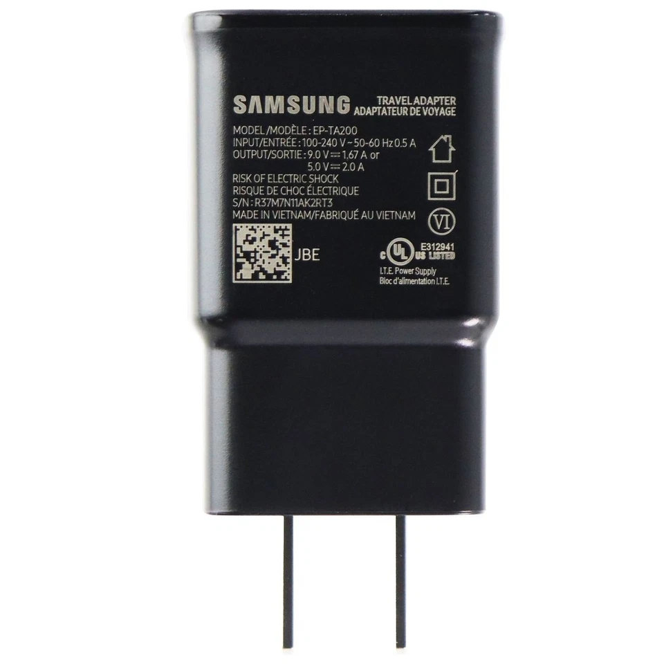 Samsung OEM Adaptive Fast Charge Single USB Wall Adapter - Black (EP-TA200) - Image 1 of 1