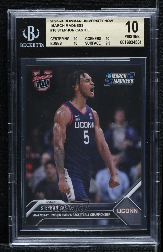 2023 Bowman U Now NCAA March Madness Online Exclusive Stephon Castle #16 BGS 10 - Image 1 of 2