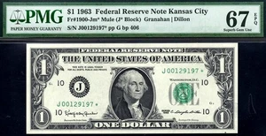 1963* 1900-Jm* $1 Kansas City MULE STAR Great Embossing • PMG 67 EPQ ((TOP POP)) - Picture 1 of 2