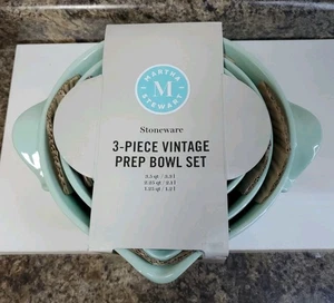 Juego de 3 cuencos de preparación vintage de gres Martha Stewart - Imagen 1 de 4