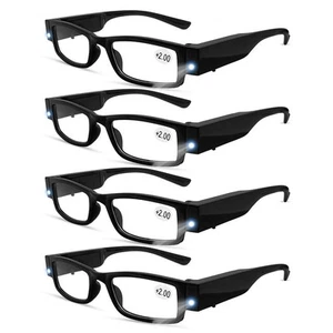 4 Pcs Reading Glasses Led Readers with Lights Fashion Glasses for Reading for... - Picture 1 of 7