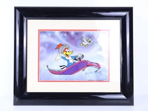 Walter Lantz FIRMADO 1987 "Magic Carpet" Pájaro carpintero leñoso pintado a mano celda - Imagen 1 de 5
