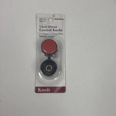Radioshack Control Knobs, Red Insert, 1" with Pointer. Part # 274-433, NIB - Image 1 of 3