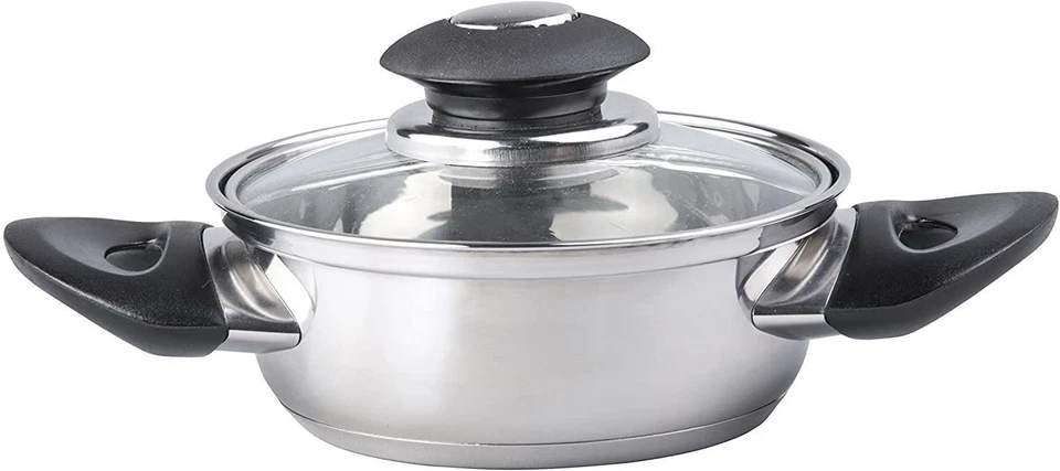 Casserole Pan with Glass Lid Home Cooking Camping Caravan Motorhome Hob - Image 1 of 4