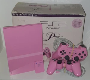 Sony PlayStation 2 Slim Konsole Pink PS2 + 2 Original Controller OVP - - Bild 1 von 7