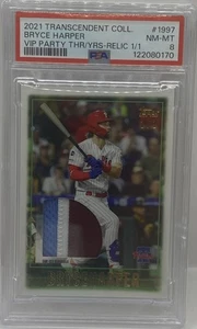 2021 Topps Transcendent VIP Party Through The Years Bryce Harper PATCH 1/1 PSA 8 - Picture 1 of 3