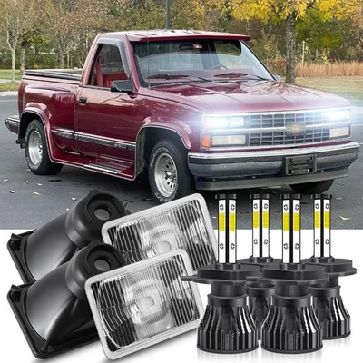 Faros estándar Fit Chevrolet C1500 Silverado 1989 4x6" haz alto/bajo H4651 DOT Foto 1 de 4