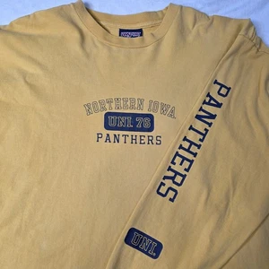 Vintage Jansport Northern Iowa Panthers Mens XL Yellow Long Sleeve Shirt UNI 76 - Picture 1 of 9