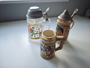 3er Set Steins Fahrradklingel mit Deckel West Germany Ostende Radlerseidel - Bild 1 von 22