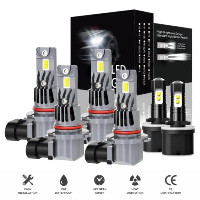 For GMC Envoy 2002-2007 2008 2009 LED Headlight High Low Beam + Fog Light Bulbs - Image 1 of 4