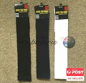 3 PAIRS OVER THE KNEE SOCKS High Thigh Girls Womens Long Stocking School Office
