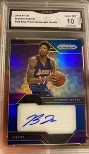 Rare 2016 Panini Prizm Rookie Auto Brandon Ingram Blue serial #6/49 Gem Mint 10 - Picture 1 of 3