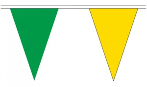 Donegal Flag Bunting Green & Gold 20M Triangle Large 54 Flags Triangular - Picture 1 of 3