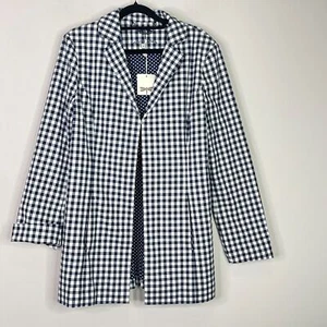 New Tyler Boe Stretch Cotton Gingham Plaid Coat Women's Size10 - Picture 1 of 7