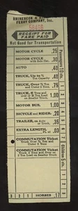 1941 Rhinebeck Ferry Company Receipt for paid fair ticket - Picture 1 of 2