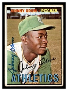 Johnny Odom 1967 Topps Baseball Autographed Card #282 - Picture 1 of 2