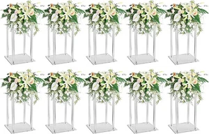 10 Pcs Acrylic Clear Vases for Wedding Centerpieces, 15.75" Tall - Picture 1 of 5