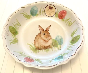 BEN VESTITA CASA PRIMAVERA PASQUA CONIGLIETTO uova 14'" grande melamina SERVIZIO CIOTOLA NUOVO - Foto 1 di 2