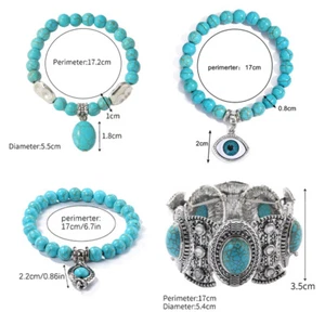 Turquoise Bracelet Adjustable Natural Stone Friendship Bracelets Gift AU Stock - Picture 1 of 15