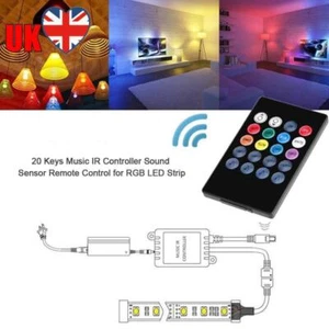 20 Tasten Musik IR Controller Sound Sensor Fernbedienung für RGB LED Streifen - Bild 1 von 8