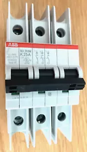 ABB SU203M-K25 25 AMP, 3-POLE MINIATURE CIRCUIT BREAKER ***NEW OPEN BOX*** - Picture 1 of 4