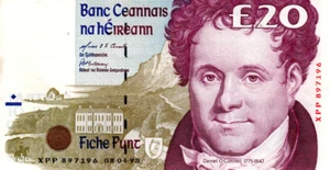 Ireland 20 Punt 1998 aUNC Banknote P-77b Prefix XPP Paper Money - Picture 1 of 2