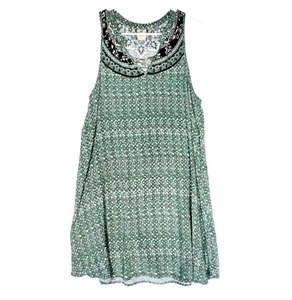 Vestido Hippie ONeill Para Mujer L Salvia Babydoll Boho Fluido Micro Floral Campesino Tanque - Imagen 1 de 13