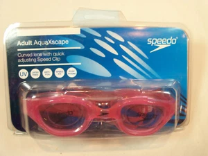 SPEEDO ADULT AQUAXSCAPE GOGGLES~FIT FLEX FRAME~ANTI FOG~LATEX FREE - PINK - Picture 1 of 2