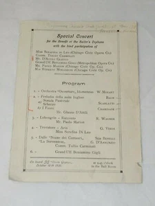 1931 Special CONCERT for the benefit of Sailors Orphans PROGRAM SS Conte Grande - Picture 1 of 2