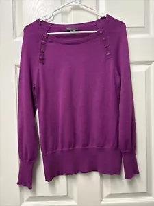 Vince Scoop Neck Pullover Sweater With Button Accent Purple Size XS - Picture 1 of 7