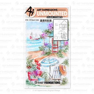 Art Impressions Beach Cabin Stamp 1pc : Scenic Foundations Series - Picture 1 of 2