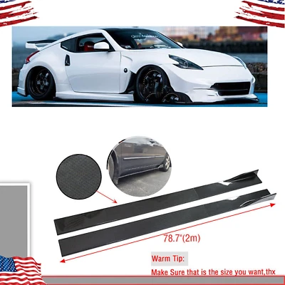 Side Skirt Extension Lip Body Kits Carbon Fiber Painted Fit  For Nissan 200SX - Imagem 1 de 4