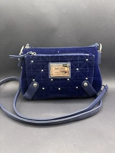 Nicole Miller Velvet Crossbody Mini Bag Royal Blue Beautiful - Picture 1 of 9