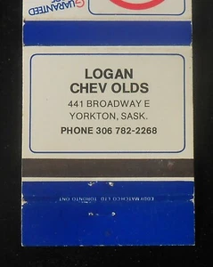 1980s? Logan Chev Olds 441 Broadway Chevrolet Yorkton SK Canada Matchbook - Picture 1 of 1