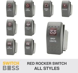 Rocker Switch 110 Styles RED fit ARB Carling style LED Car Boat 12v Spot Light - Picture 1 of 116