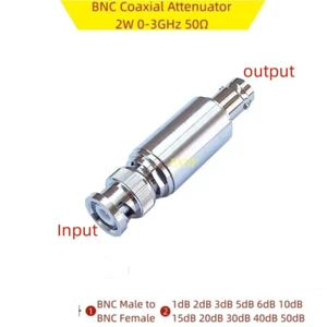 BNC Male to Female Coaxial Attenuator 2W 0-3GHz 50Ω 1-50dB 10dB 15dB 20dB 30dB - Picture 1 of 19
