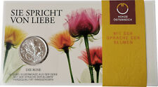 Österreich 10 Euro Silber Blister 2021 st hg handgehoben Sprache der Blumen Rose