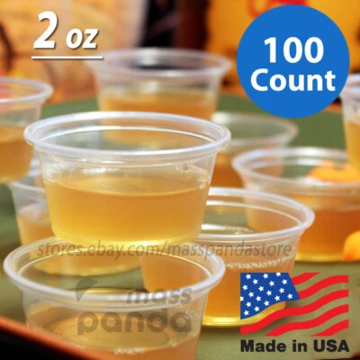 100ct 2 oz Dart Medium Jelly Shot Portion Cups with Lids Option, Clear Plastic - Image 1 of 4