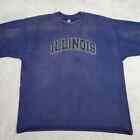 Vintage Illinois Shirt Men Xxl Blue Crew Team Fighting Illini Adult