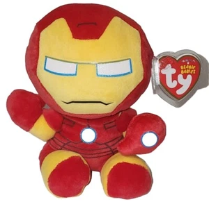 TY Beanie Baby IRON MAN (NEW Soft Plushy Version) Marvel Stuffed Plush Toy NWTs - Picture 1 of 8