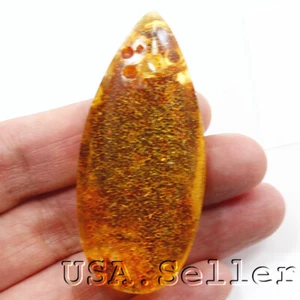 Yellow Amber Teardrop Gemstone Bead Pendant Healing Power Stone free ship - Picture 1 of 5