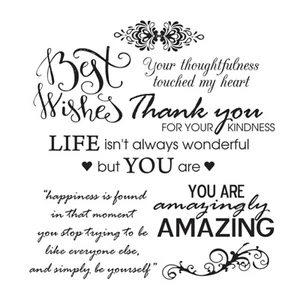 Ultimate Crafts Clear Stamp Set - Ooh La La Collection - Thoughtful Wishes - Imagen 1 de 2