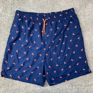 Old Navy Blue Flamingo Swim Trunks Men's XXL 2XL Drawstring Waist Lined - Picture 1 of 10
